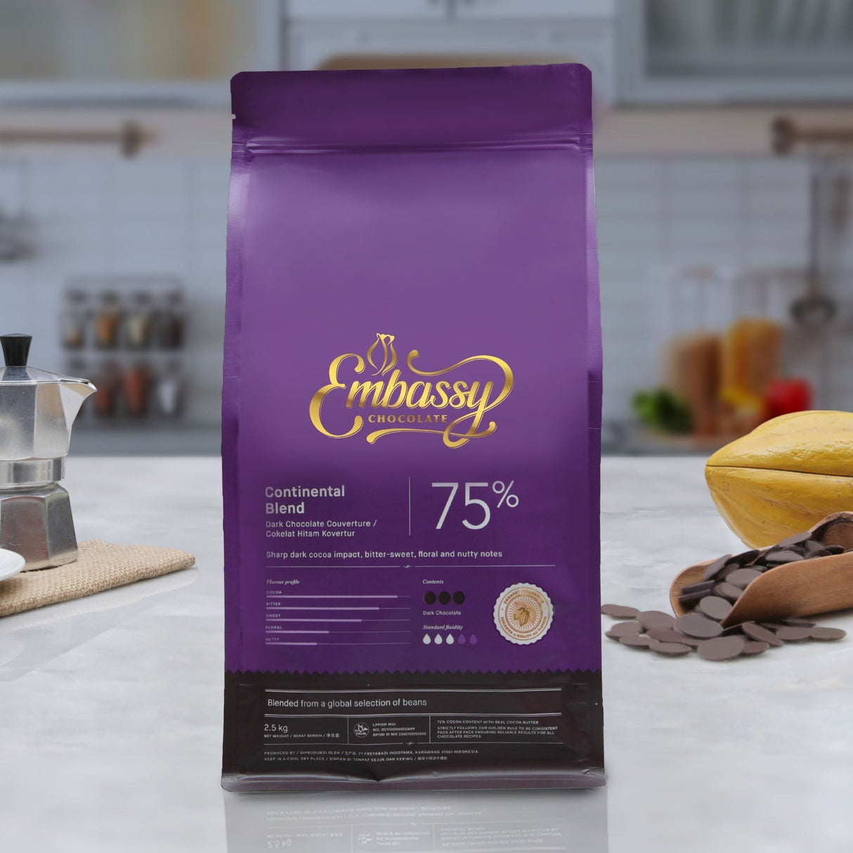 KioskCokelat.com - Embassy Continental Blend Cokelat Hitam Kovertur - 8994592013086 - 8