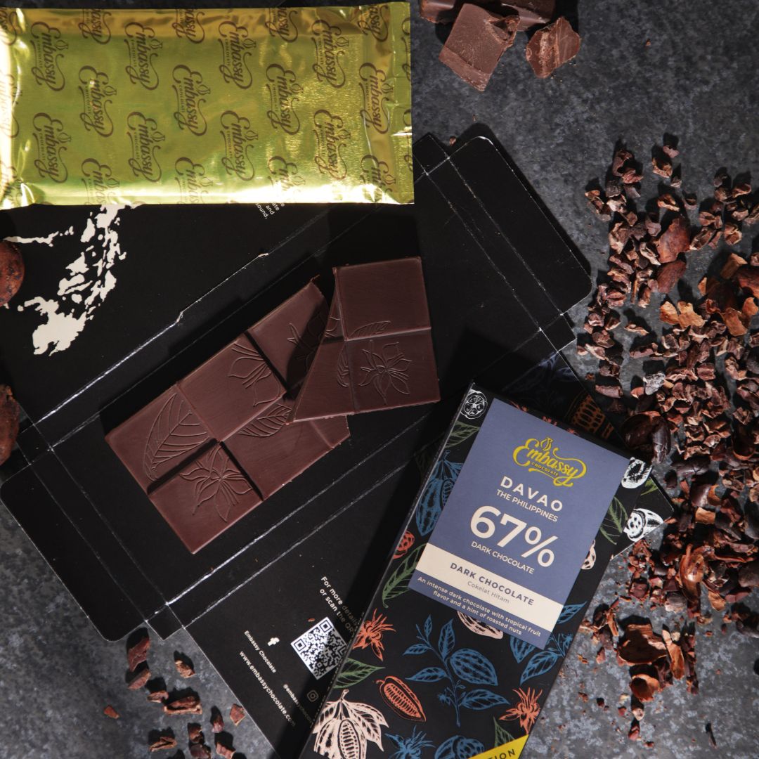 Limited Edition: Embassy Davao single origin ready to eat dark couverture chocolate bar