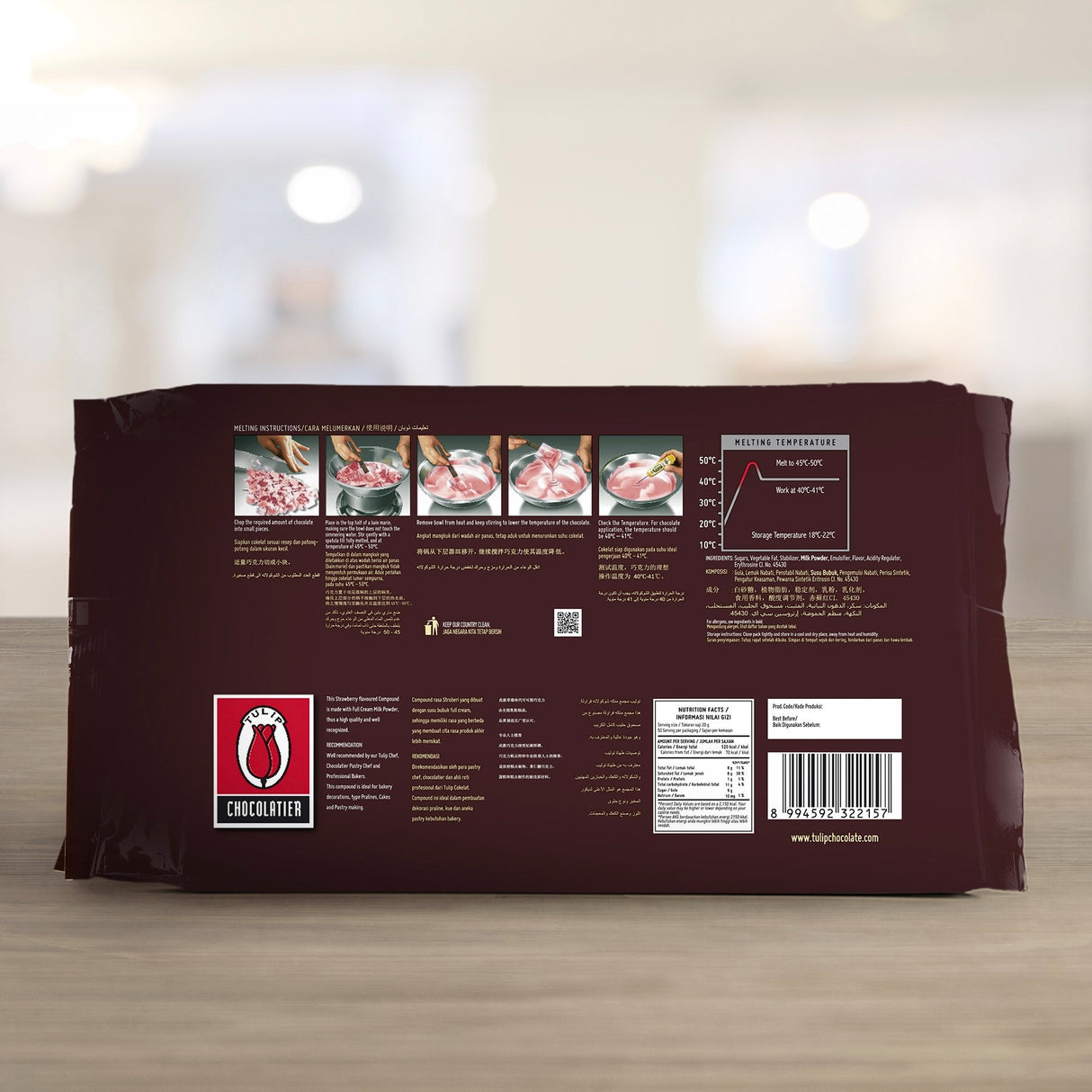 KioskCokelat.com - Tulip Chocolatier Compound Rasa Stroberi - 8994592322157 - 4