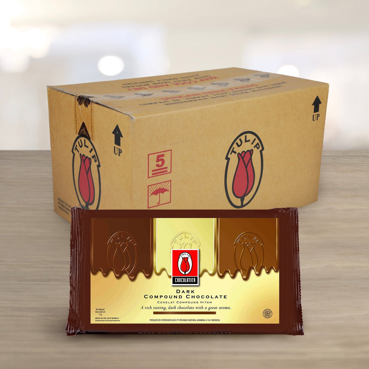 KioskCokelat.com - Tulip Chocolatier Coklat Hitam Compound Dark merk Tulip - 8994592305587 - 2