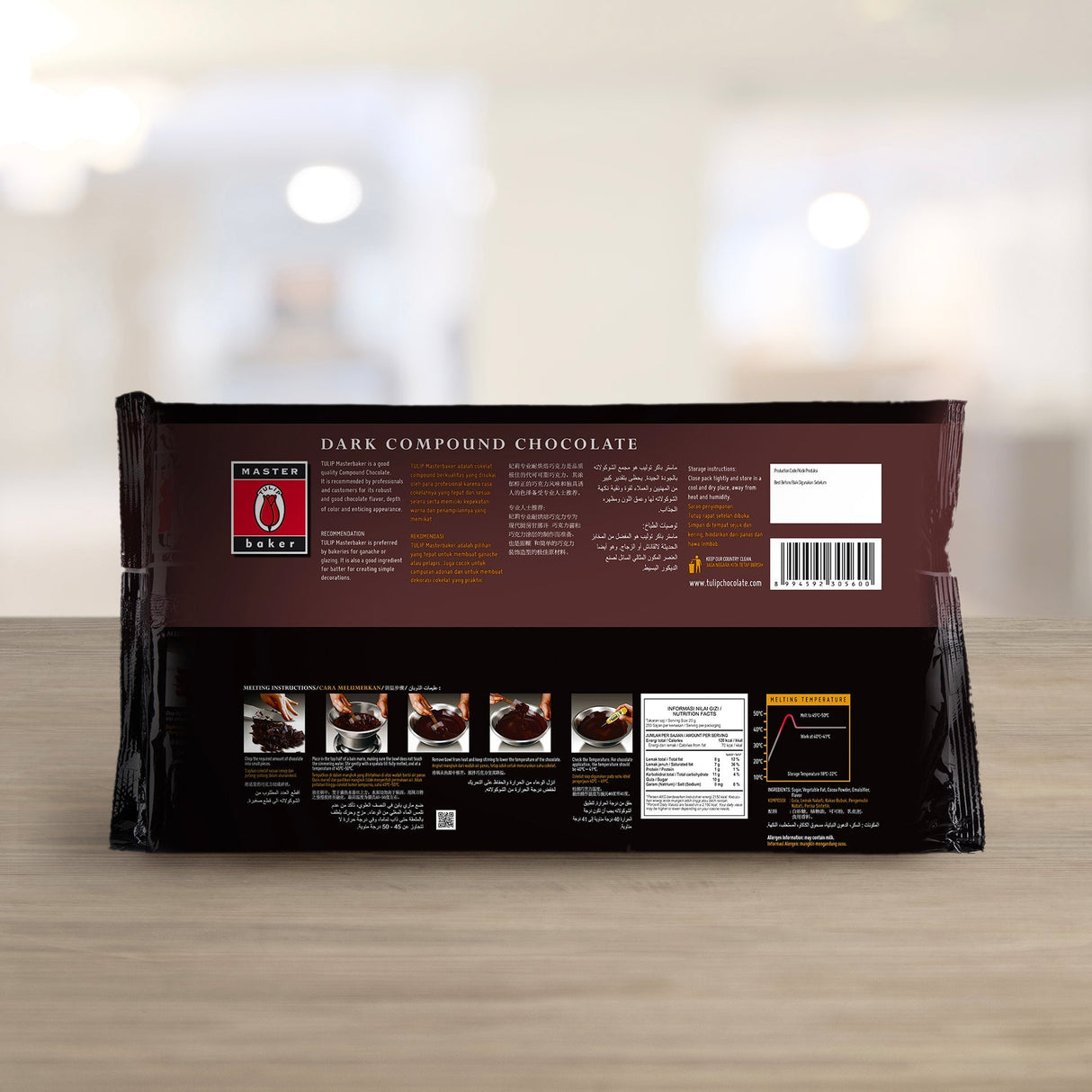KioskCokelat.com - Tulip Master Baker Cokelat Compound Hitam - 8994592305600 - 4