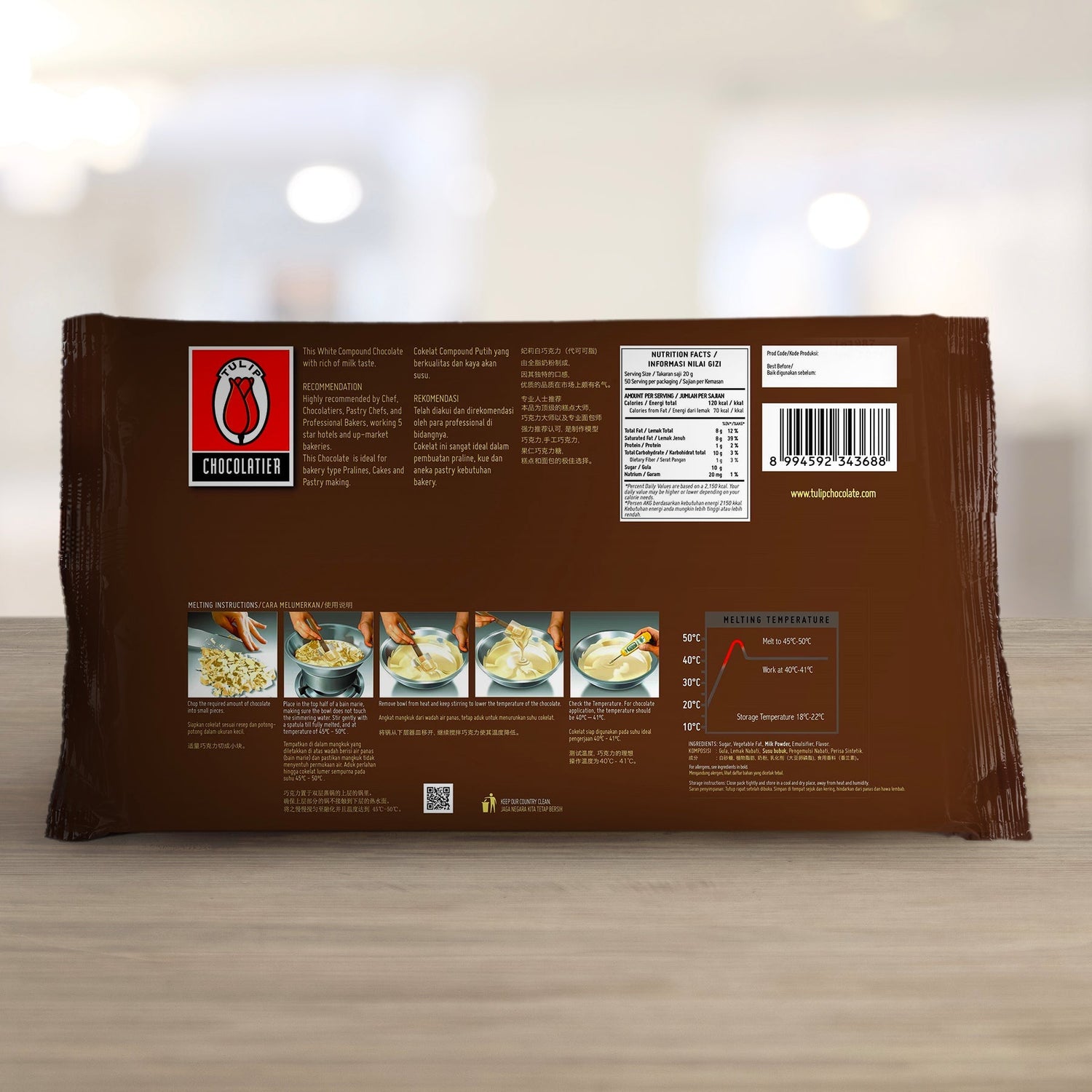 KioskCokelat.com - Tulip Chocolatier Cokelat Compound Putih - 8994592343688 - 4
