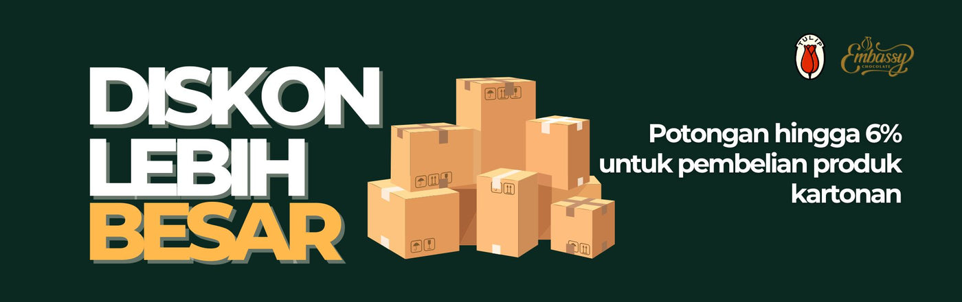 KioskCokelat.com Diskon Lebih Besar Potongan Hingga 6% Untuk Pembelian Produk Kartonan